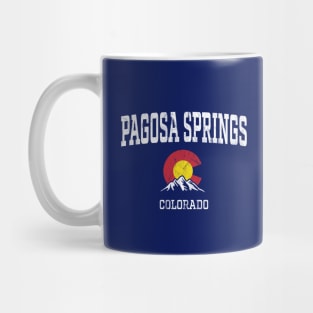 Pagosa Springs Colorado CO Vintage Athletic Mountains Mug